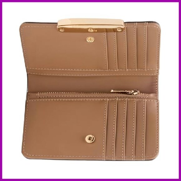 Small Snake Bifold Wallet, Secure Snap Closure, Organized Interior - Picture 6 of 7